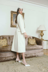 Gabriella Coat: White Coat for Winter Bridal Shower | Nana Jacqueline