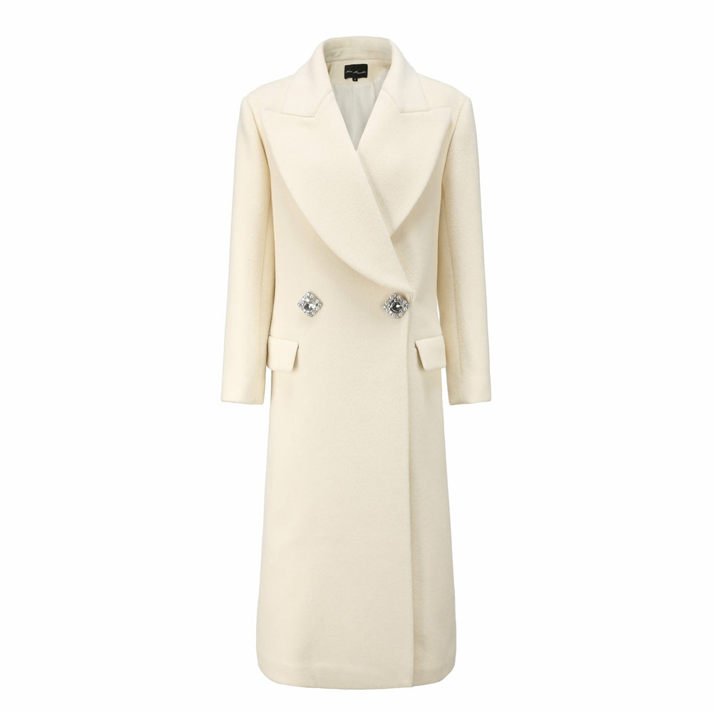 Gabriella Coat: White Coat for Winter Bridal Shower | Nana Jacqueline