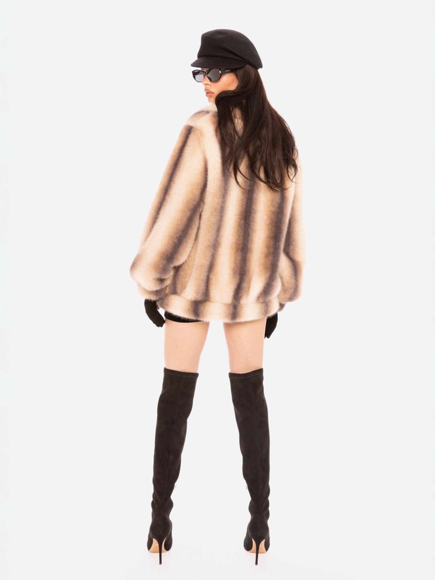 Bianca Faux Fur Coat: Beige Fur Coat for Winter Night Out | Nana Jacqueline