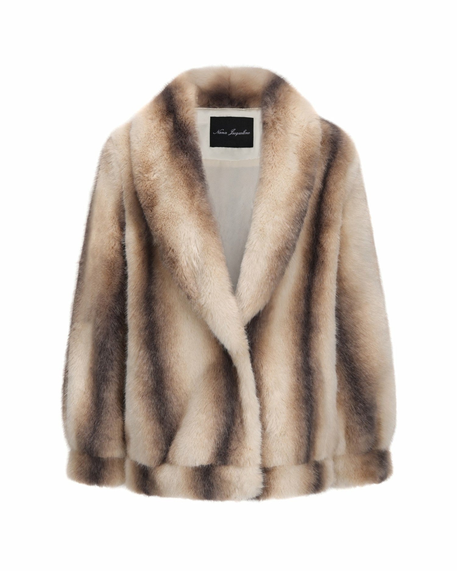 Bianca Faux Fur Coat: Beige Fur Coat for Winter Night Out | Nana Jacqueline