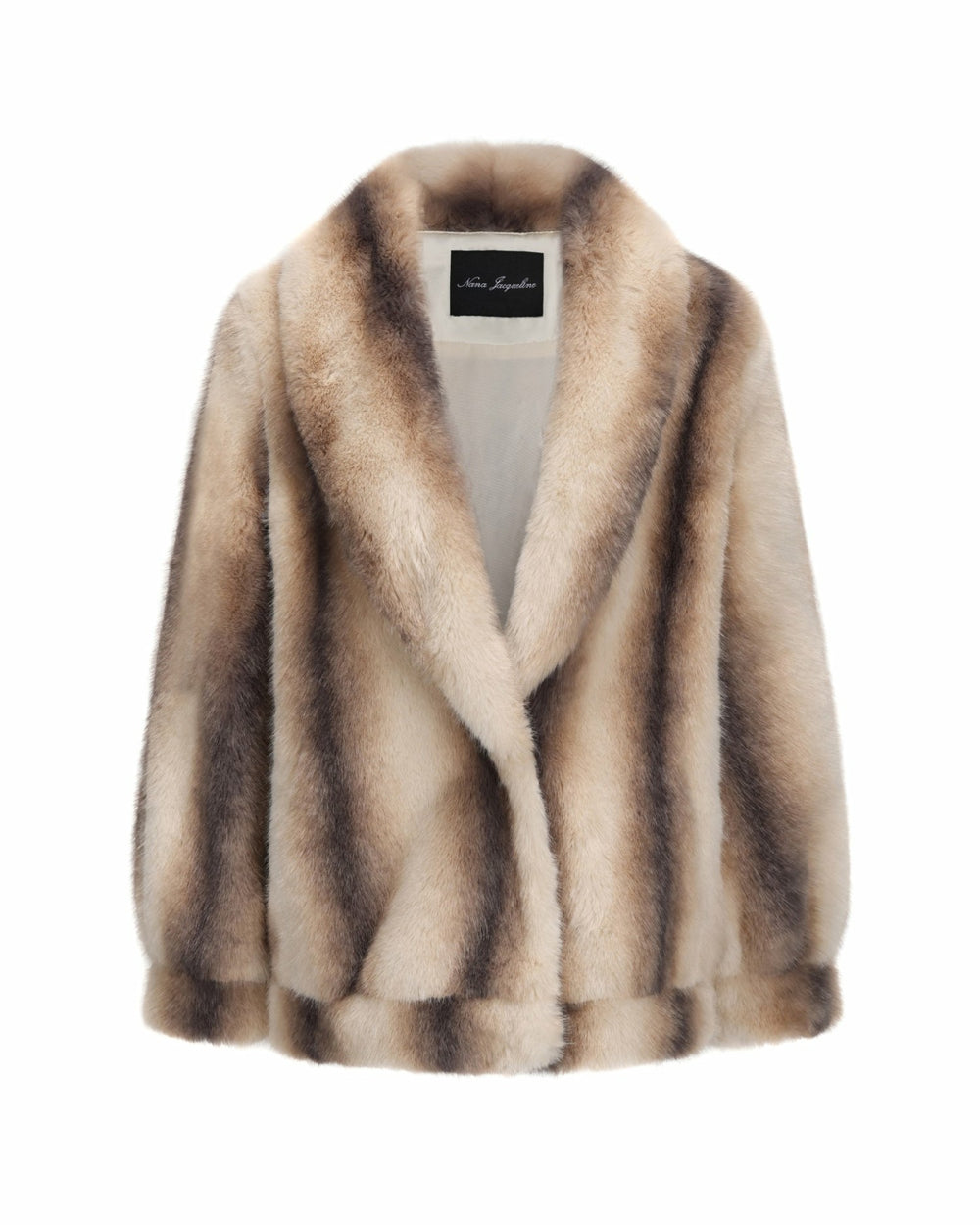 Bianca Faux Fur Coat: Beige Fur Coat for Winter Night Out | Nana Jacqueline