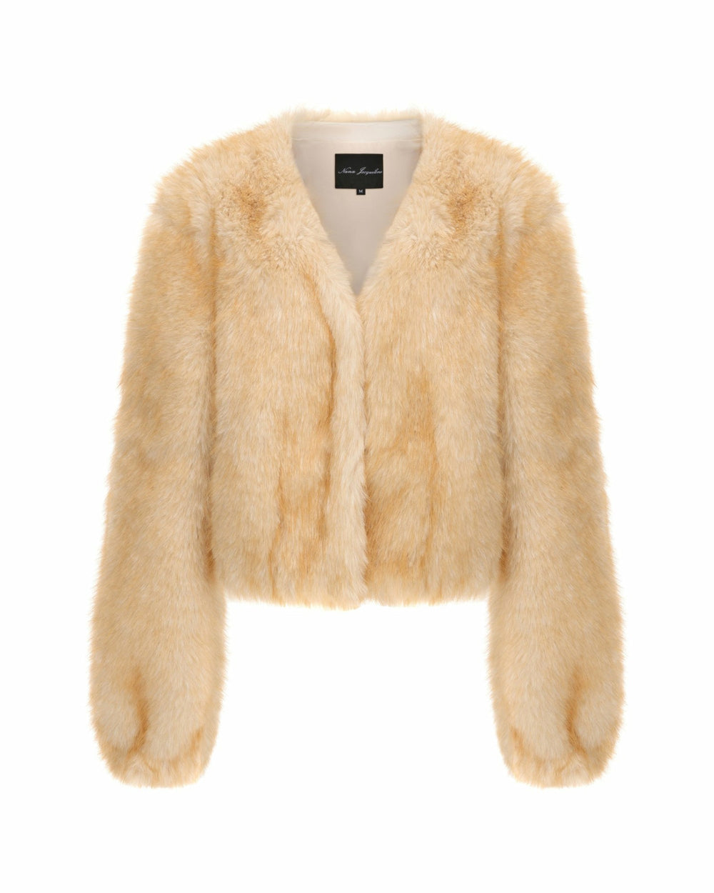Lavinia Short Faux Fur Jacket: Yellow Fur Jacket for Cocktail Party | Nana Jacqueline