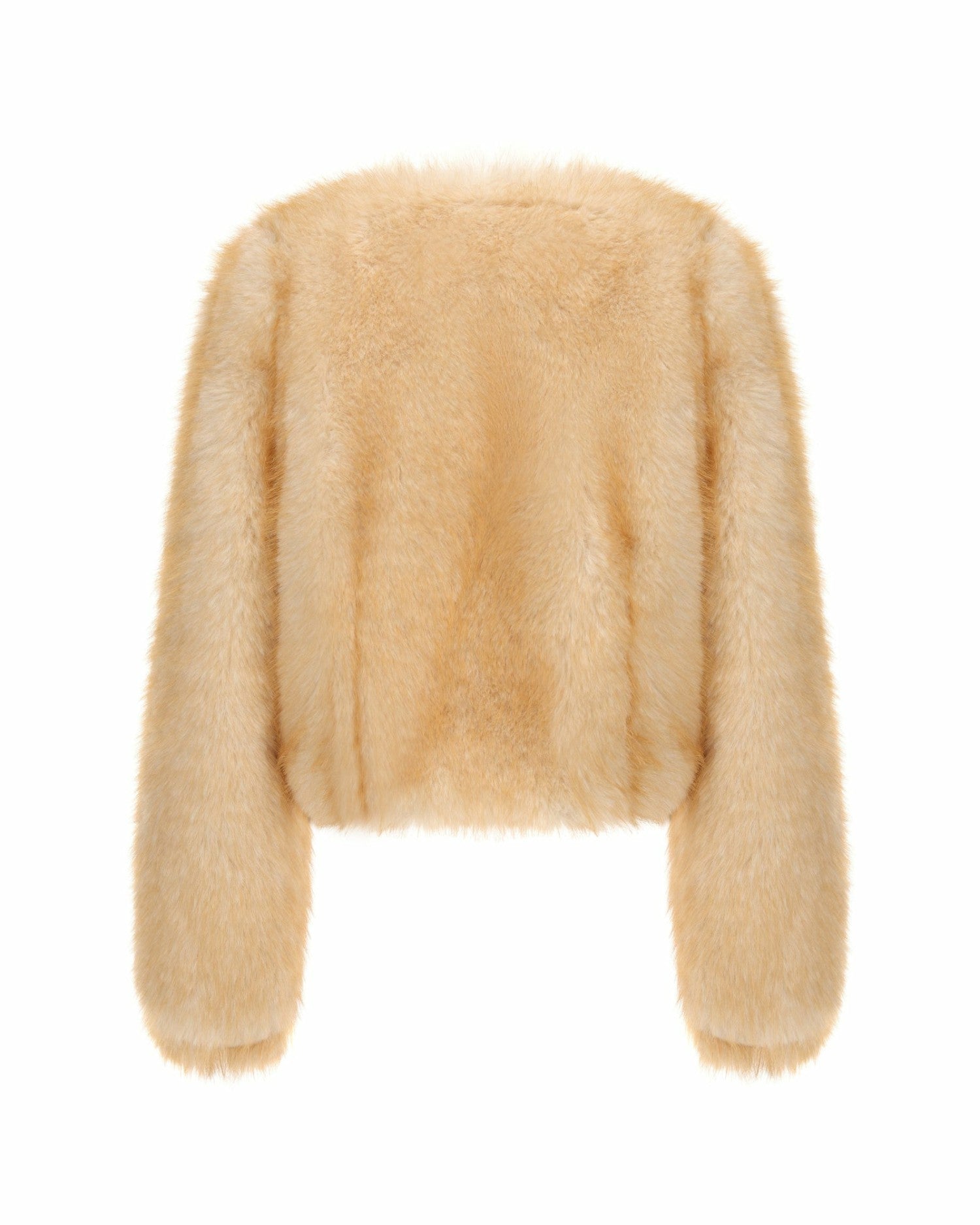 Lavinia Short Faux Fur Jacket: Yellow Fur Jacket for Cocktail Party | Nana Jacqueline