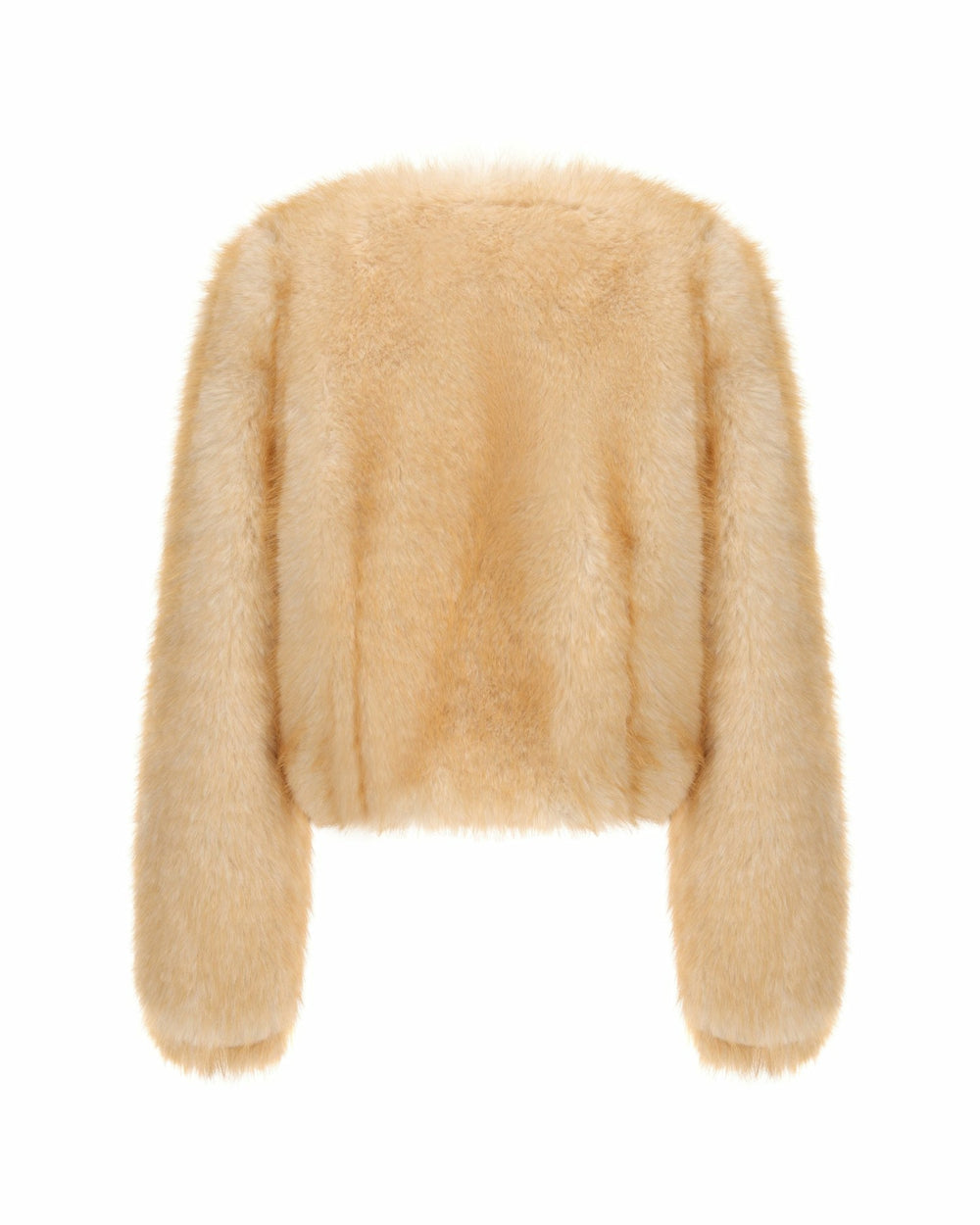 Lavinia Short Faux Fur Jacket: Yellow Fur Jacket for Cocktail Party | Nana Jacqueline