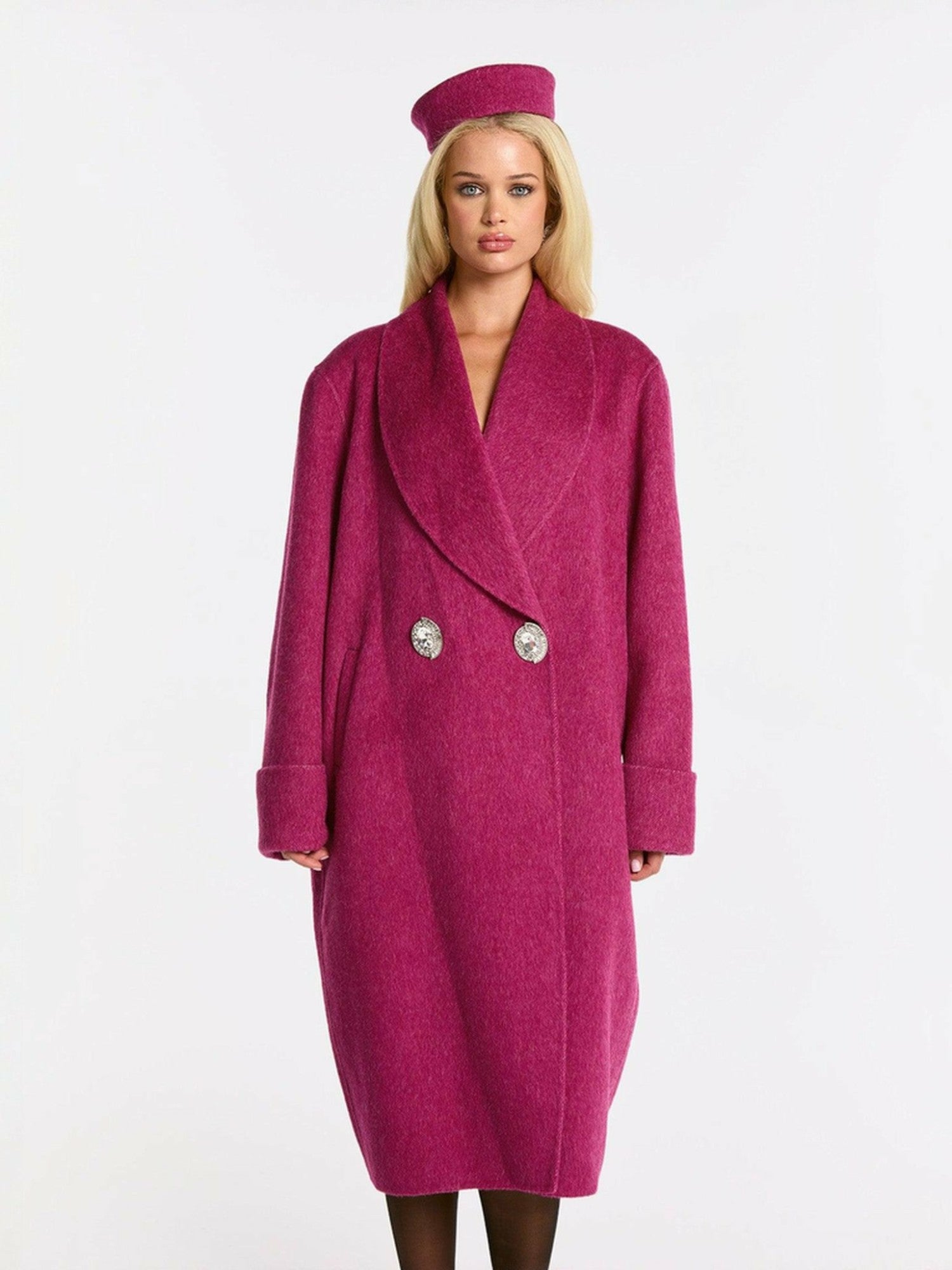 Audrina Coat: Pink Coat for Winter Events | Nana Jacqueline