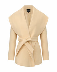 Victoria Bow Coat: Yellow Wrap Coat for Daytime Events | Nana Jacqueline