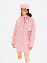 Juliette Cocoon Coat: Pink Coat for Winter Party | Nana Jacqueline