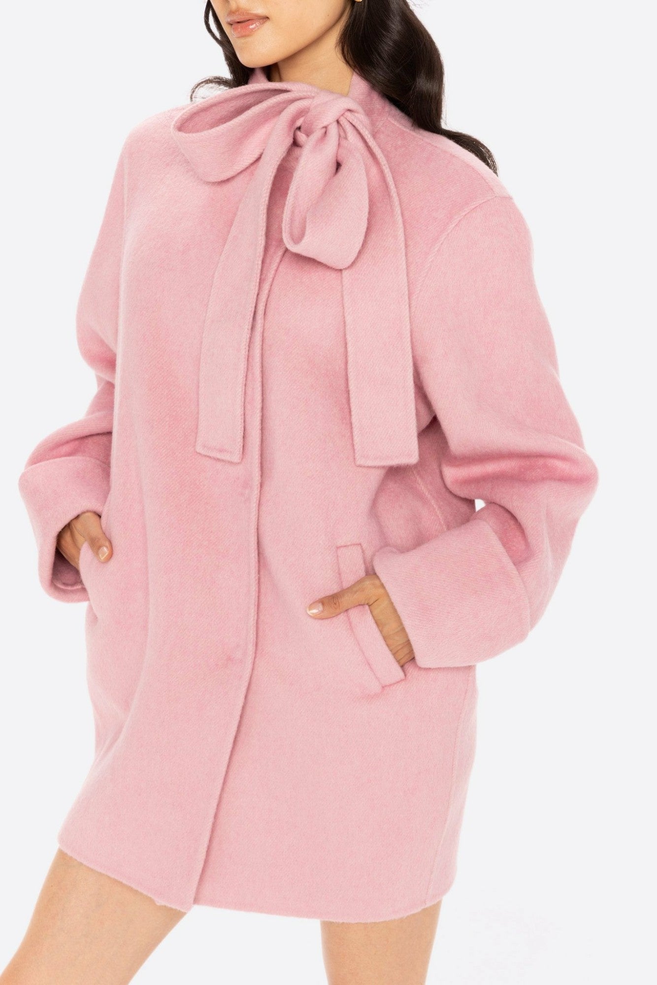 Juliette Cocoon Coat: Pink Coat for Winter Party | Nana Jacqueline