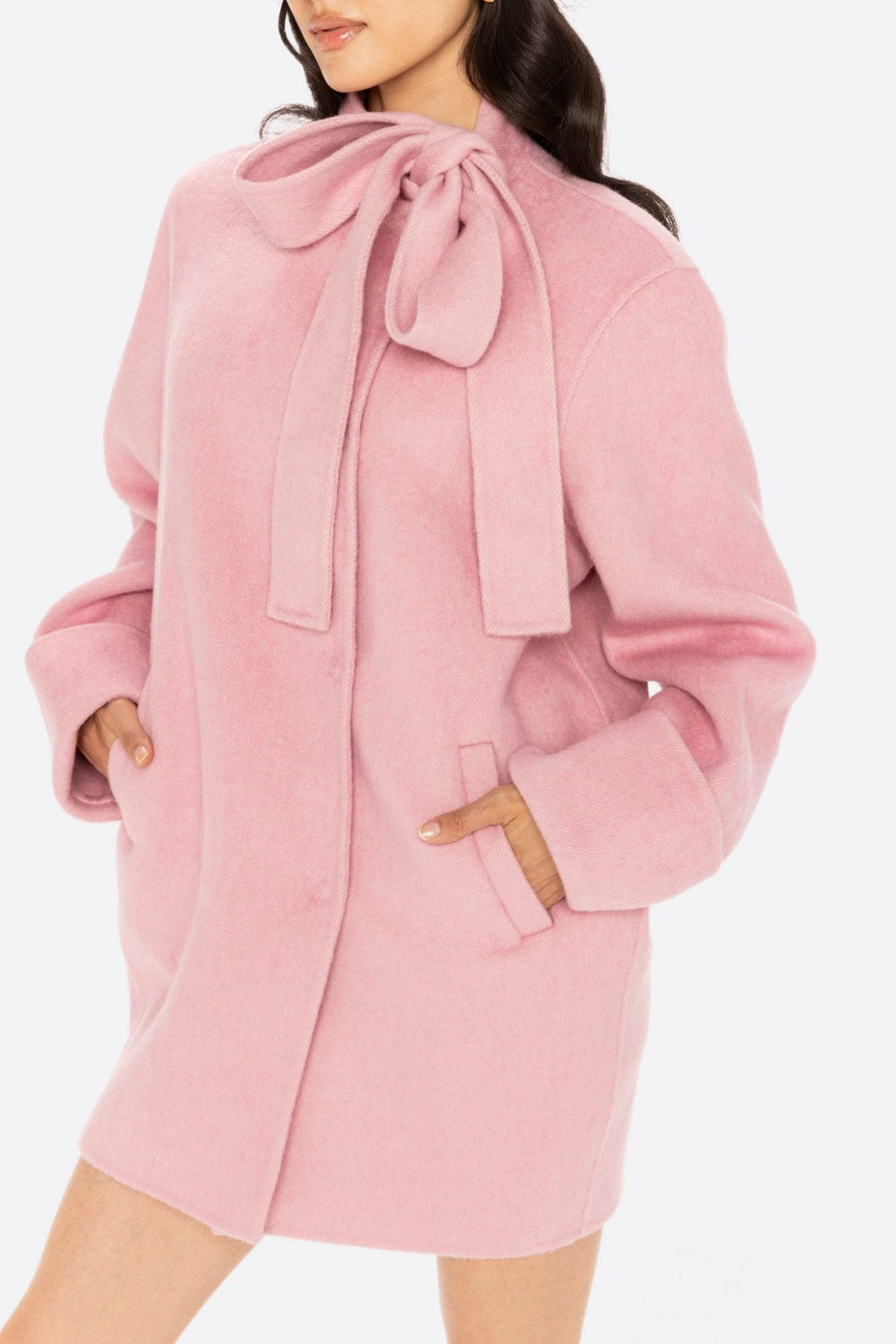 Juliette Cocoon Coat: Pink Coat for Winter Party | Nana Jacqueline