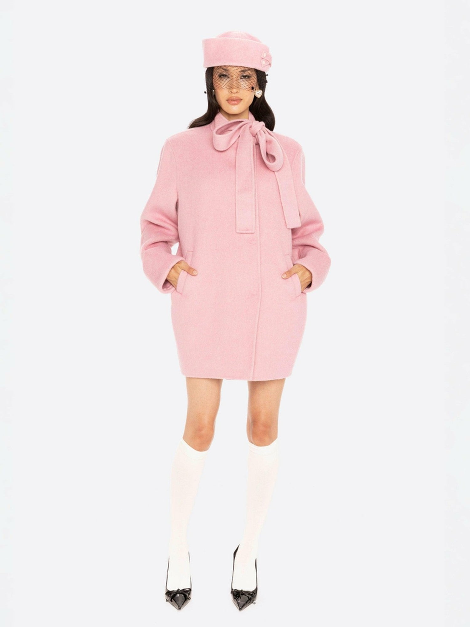 Juliette Cocoon Coat: Pink Coat for Winter Party | Nana Jacqueline