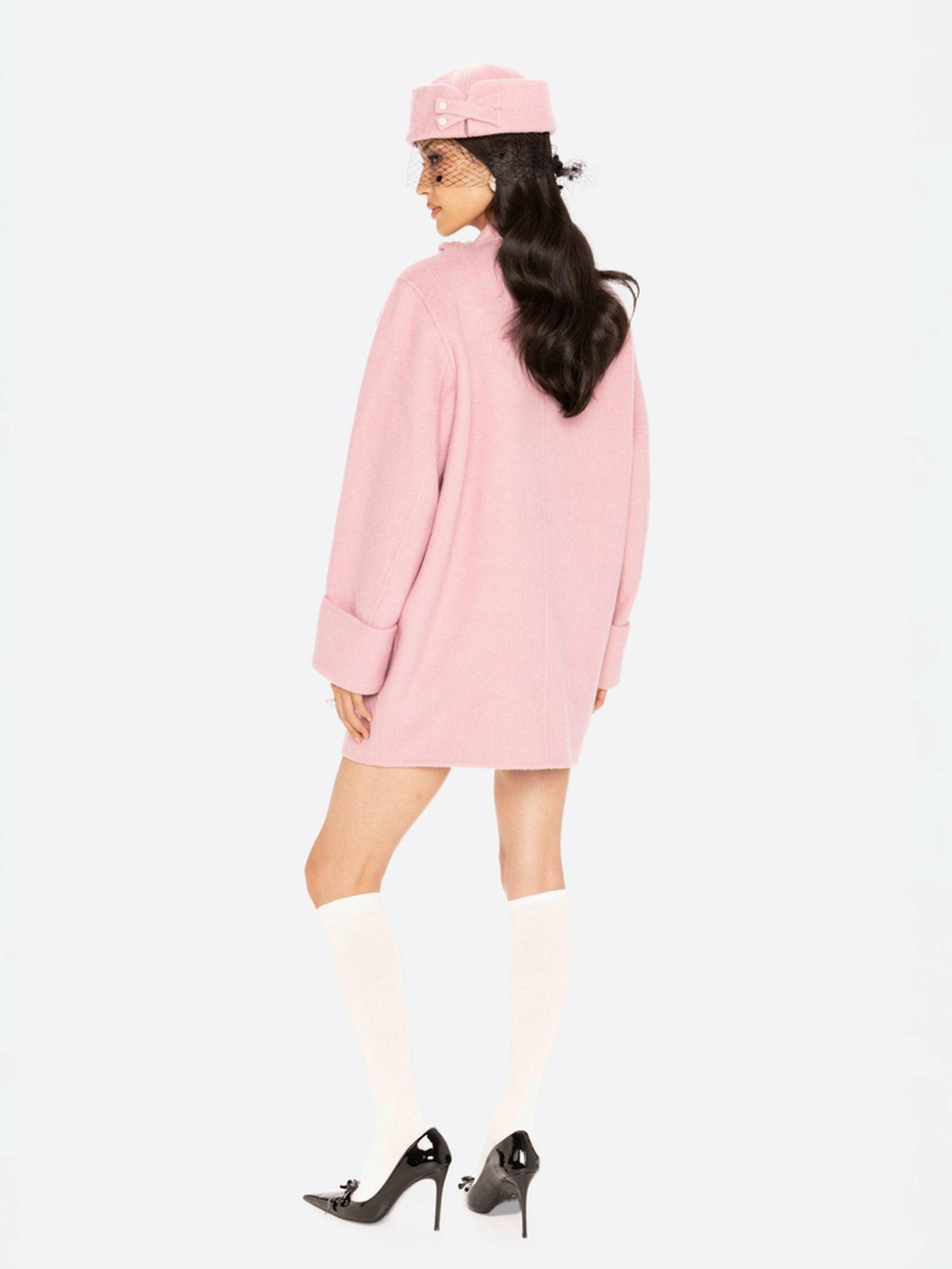 Juliette Cocoon Coat: Pink Coat for Winter Party | Nana Jacqueline