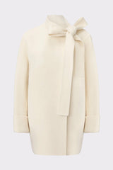 Juliette Cocoon Coat: White Coat for Winter Wedding Guest | Nana Jacqueline