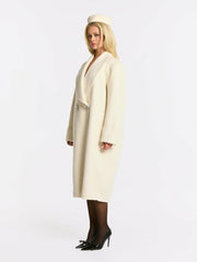 Audrina Coat: White Coat for Winter Wedding Guest | Nana Jacqueline