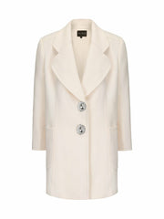 Nadine Coat: White Coat for Winter Wedding Guest | Nana Jacqueline