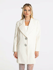 Nadine Coat: White Coat for Winter Wedding Guest | Nana Jacqueline