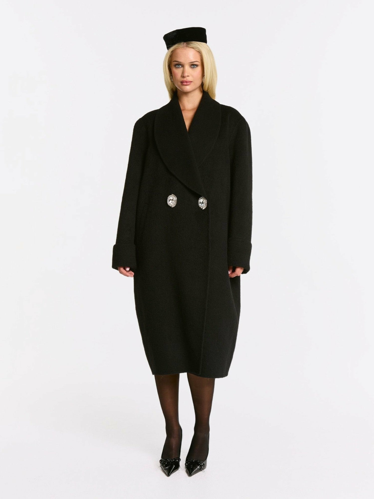 Audrina Coat: Black Coat for Winter City Outfit | Nana Jacqueline