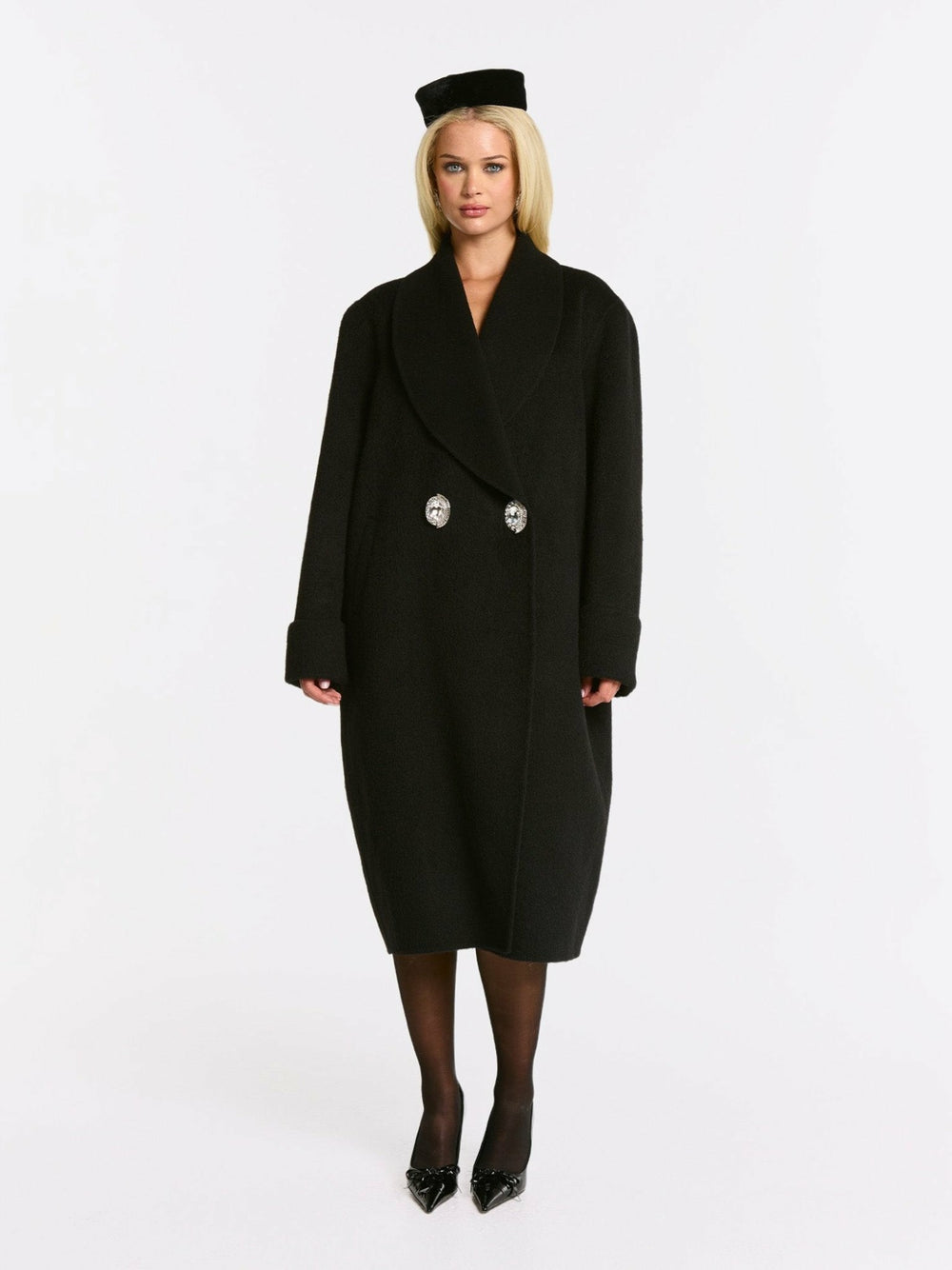 Audrina Coat: Black Coat for Winter City Outfit | Nana Jacqueline