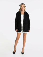 Talia Coat: Black Coat for Brunch | Nana Jacqueline