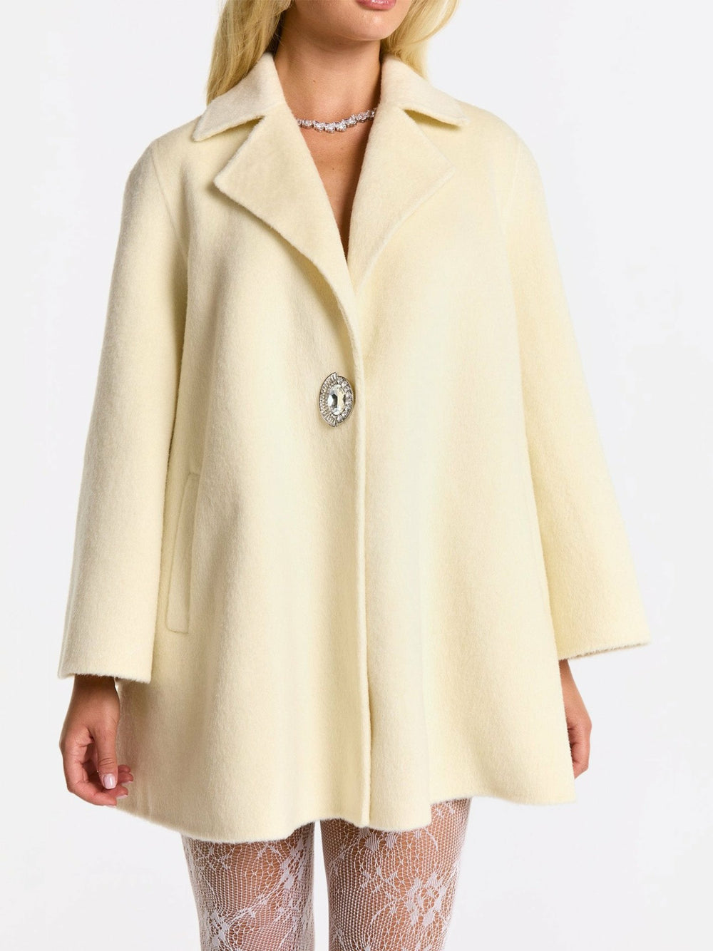 Olivia Coat: White Coat for Winter Formal Event | Nana Jacqueline