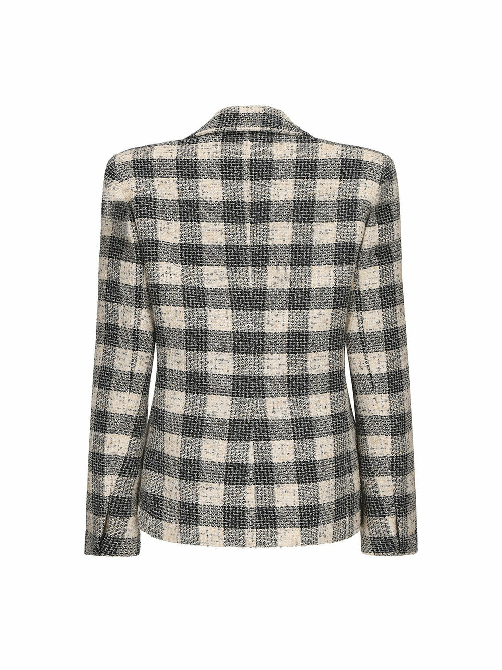 Maya Lapel Suit Jacket: Black Checkered Jacket for Cocktail Party | Nana Jacqueline