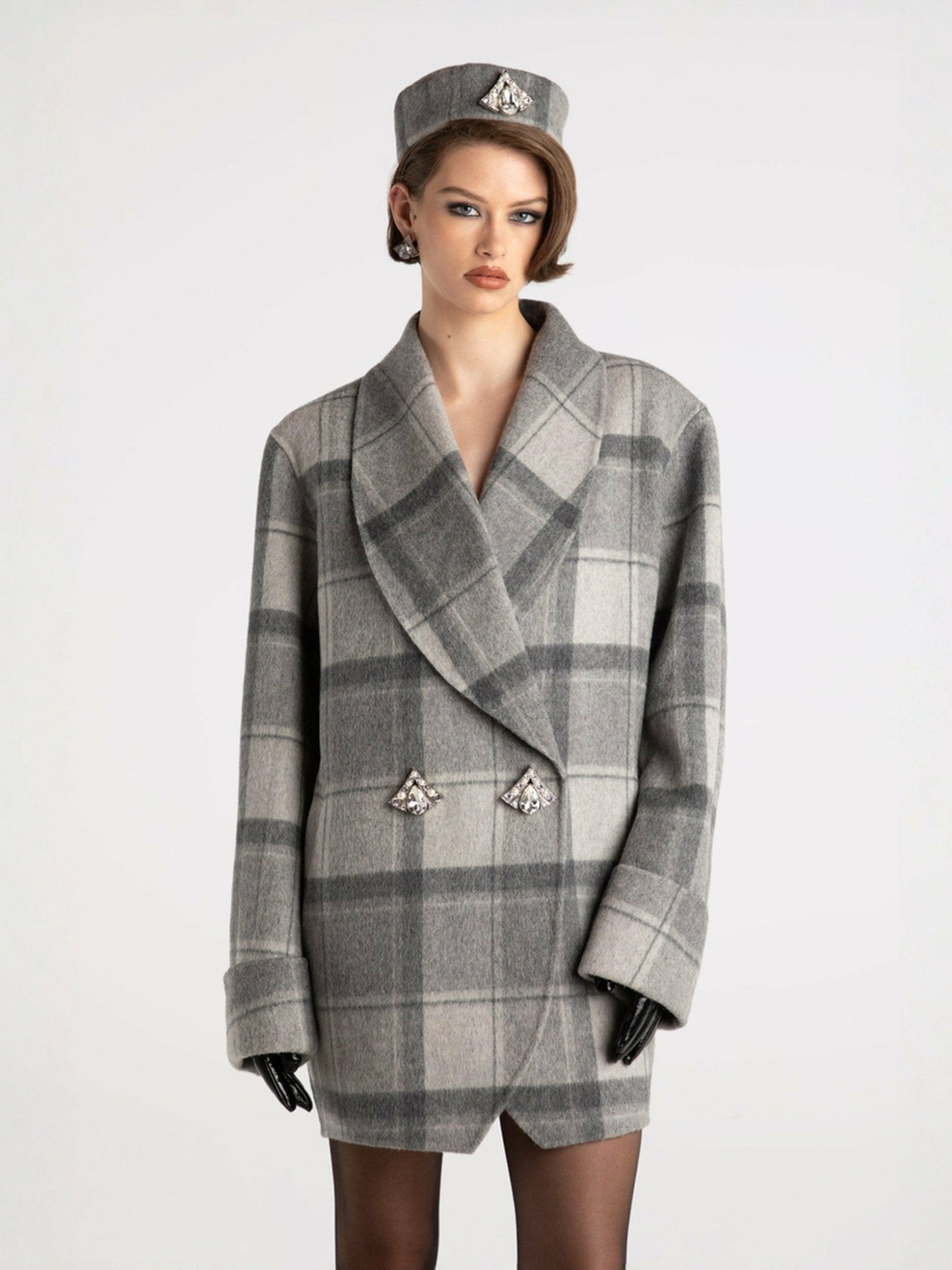 Emily Diamond Jacket: Grey Jacket for Casual Luxury Daytime Outfit | Nana Jacqueline