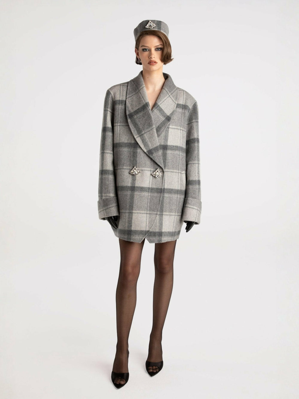 Emily Diamond Jacket: Grey Jacket for Casual Luxury Daytime Outfit | Nana Jacqueline