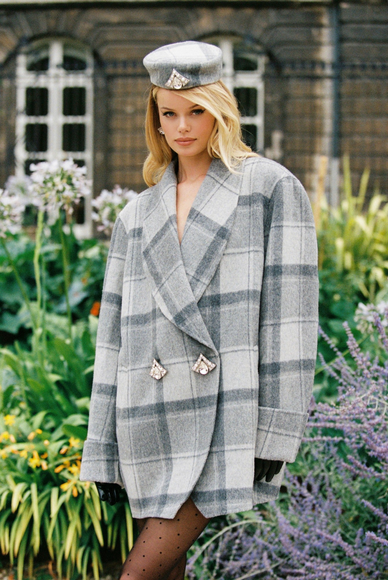 Emily Diamond Jacket: Grey Jacket for Casual Luxury Daytime Outfit | Nana Jacqueline