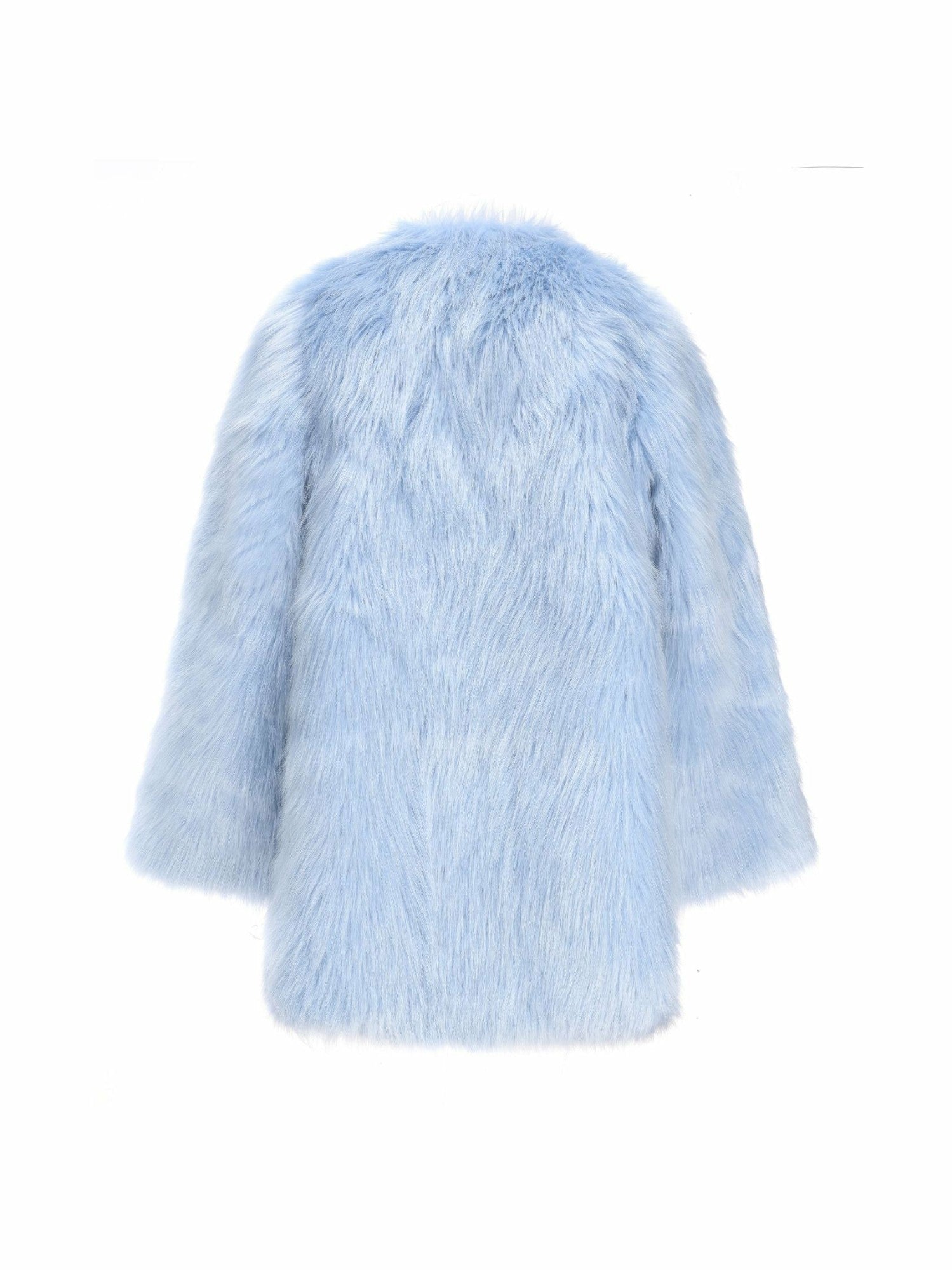 Adeline Fur Coat: Blue Fur Coat for Winter Party | Nana Jacqueline