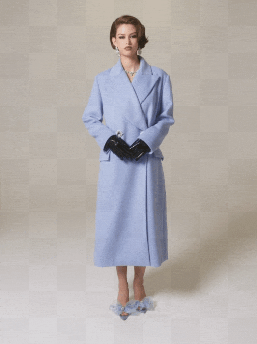 Kimberly Coat: Blue Coat for Cocktail Party | Nana Jacqueline
