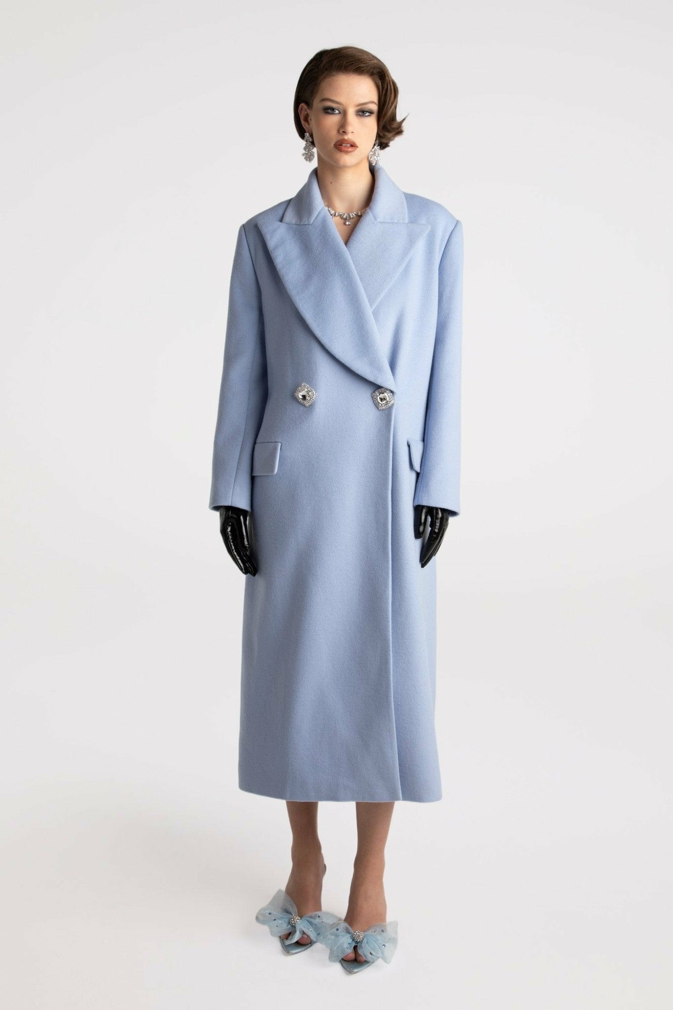 Kimberly Coat: Blue Coat for Cocktail Party | Nana Jacqueline