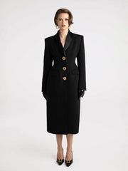 Evie Long Suit Jacket: Black Suit Jacket for Cocktail Party | Nana Jacqueline