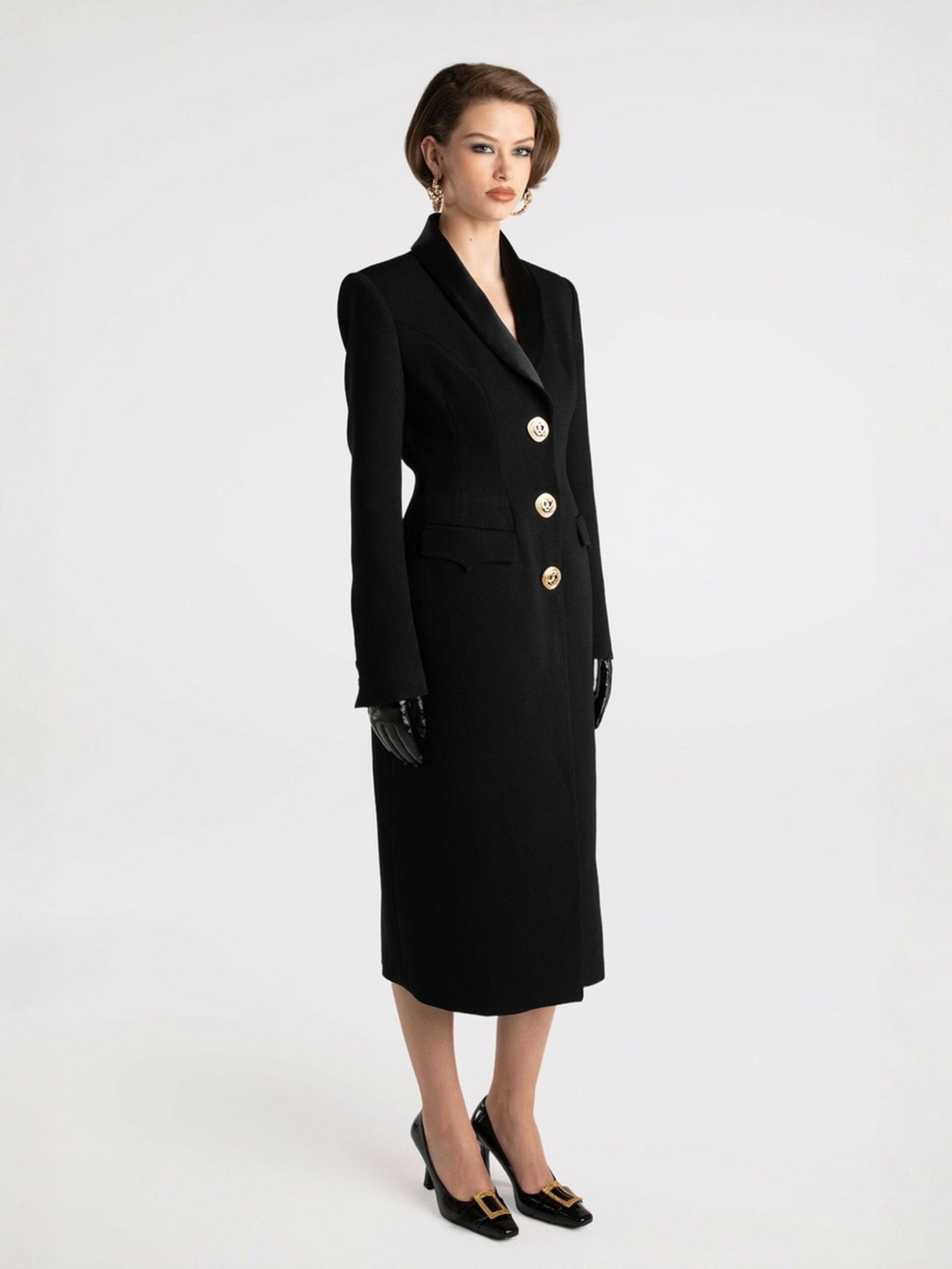 Evie Long Suit Jacket: Black Suit Jacket for Cocktail Party | Nana Jacqueline