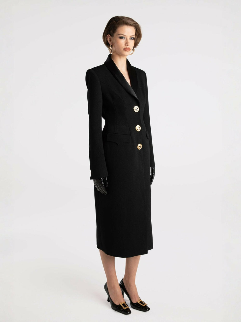 Evie Long Suit Jacket: Black Suit Jacket for Cocktail Party | Nana Jacqueline