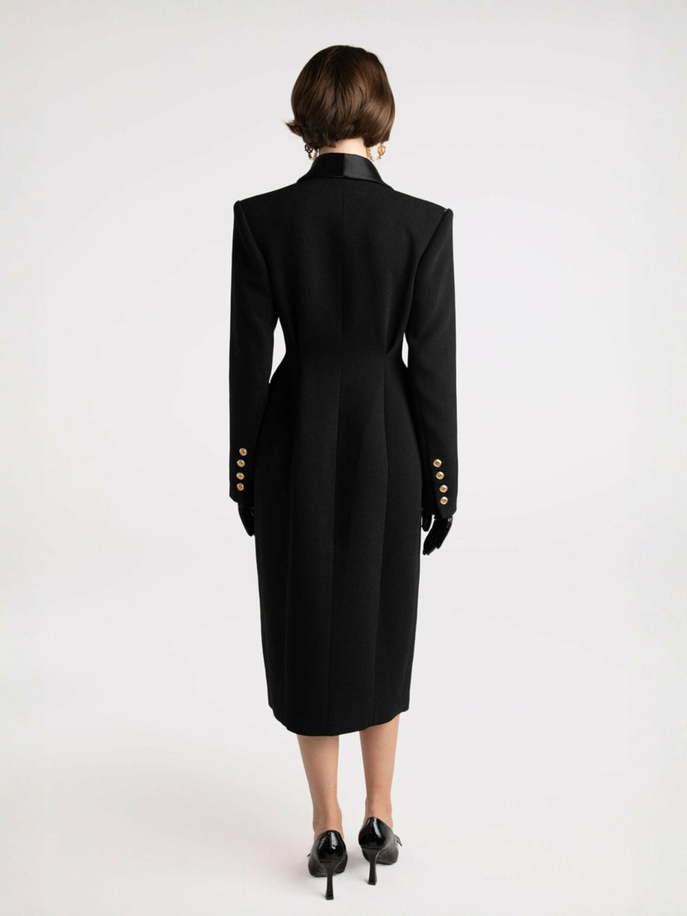 Evie Long Suit Jacket: Black Suit Jacket for Cocktail Party | Nana Jacqueline