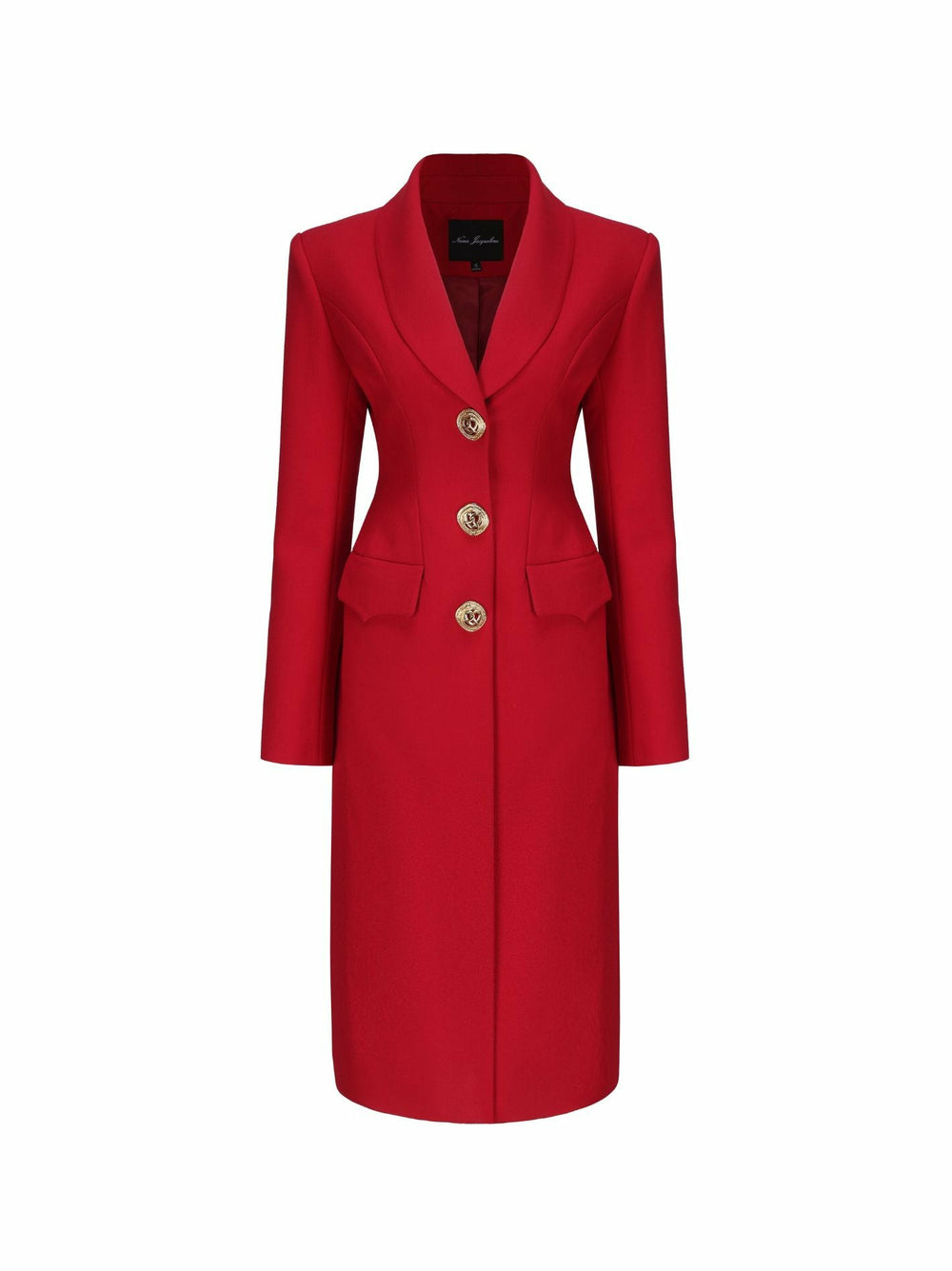 Evie Long Suit Jacket: Red Suit Jacket for Cocktail Party | Nana Jacqueline