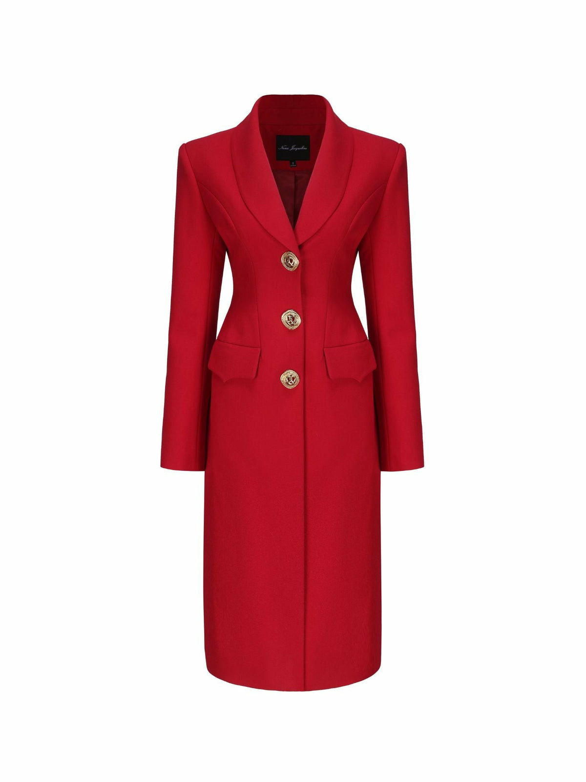 Evie Long Suit Jacket: Red Suit Jacket for Cocktail Party | Nana Jacqueline