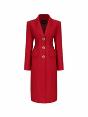 Evie Long Suit Jacket: Red Suit Jacket for Cocktail Party | Nana Jacqueline