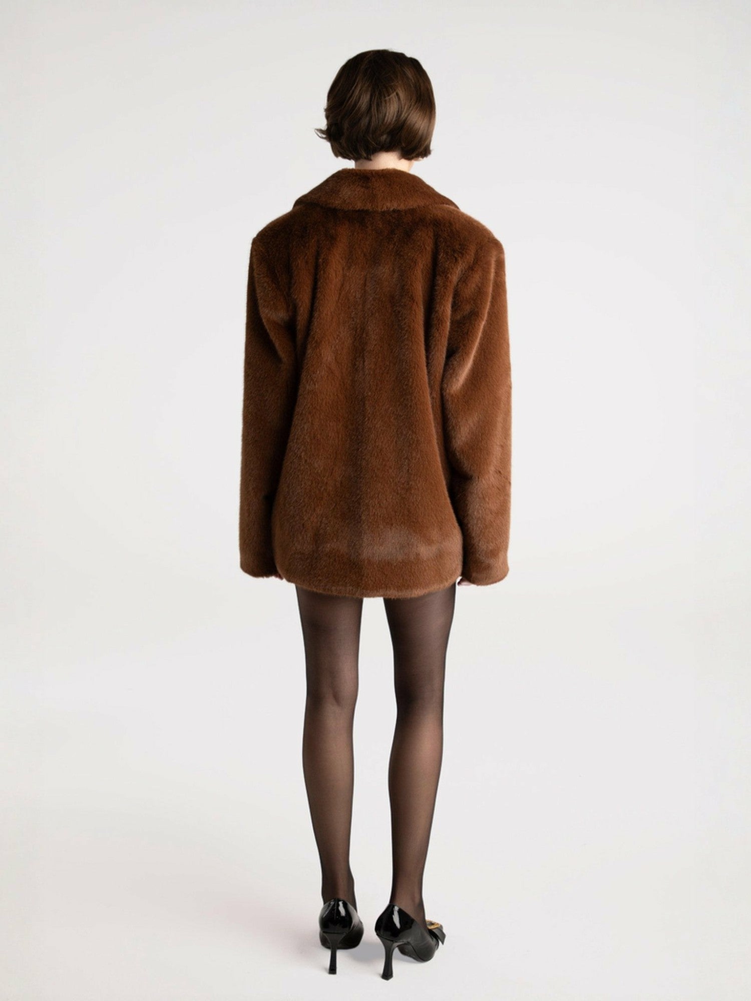 Phoebe Fur Jacket: Brown Fur Jacket for Evening Events | Nana Jacqueline