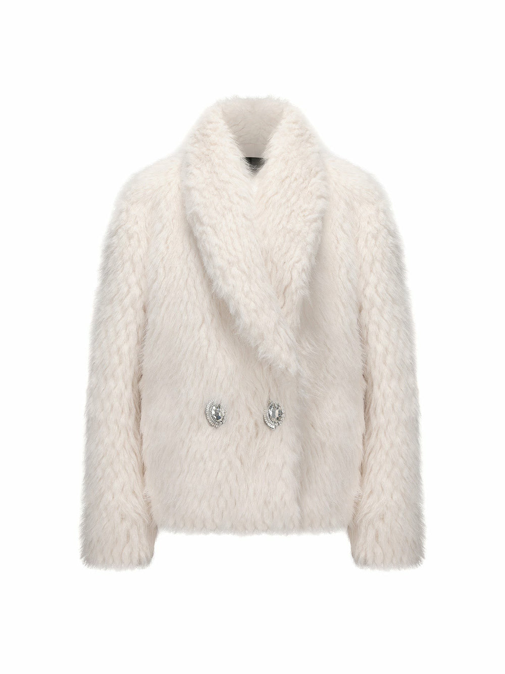 Alyssa Fur Coat: White Fur Coat for Winter Party | Nana Jacqueline
