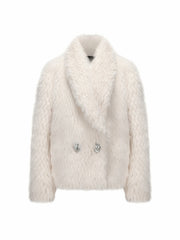 Alyssa Fur Coat: White Fur Coat for Winter Party | Nana Jacqueline