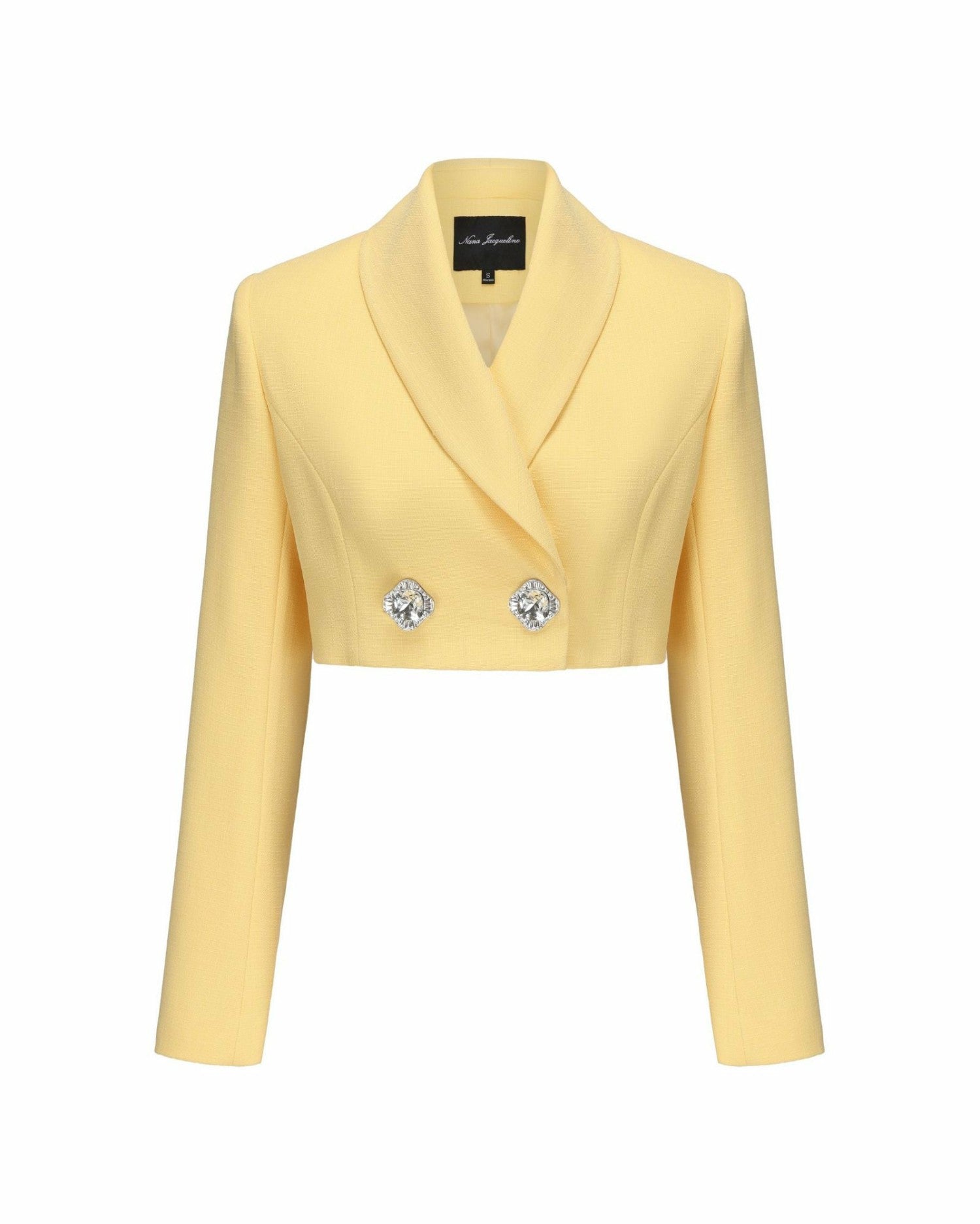 Veronica Crop Blazer: Yellow Blazer for Brunch | Nana Jacqueline