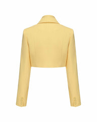 Veronica Crop Blazer: Yellow Blazer for Brunch | Nana Jacqueline