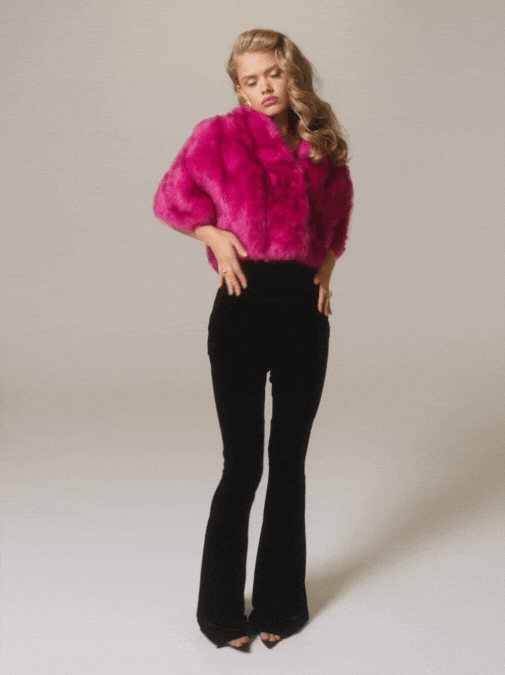 Sophia Fur Coat: Pink Fur Coat for Birthday Celebration | Nana Jacqueline
