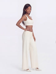 Natalia Tailored Cropped White Top: White Crop Top for Bridal Shower | Nana Jacqueline