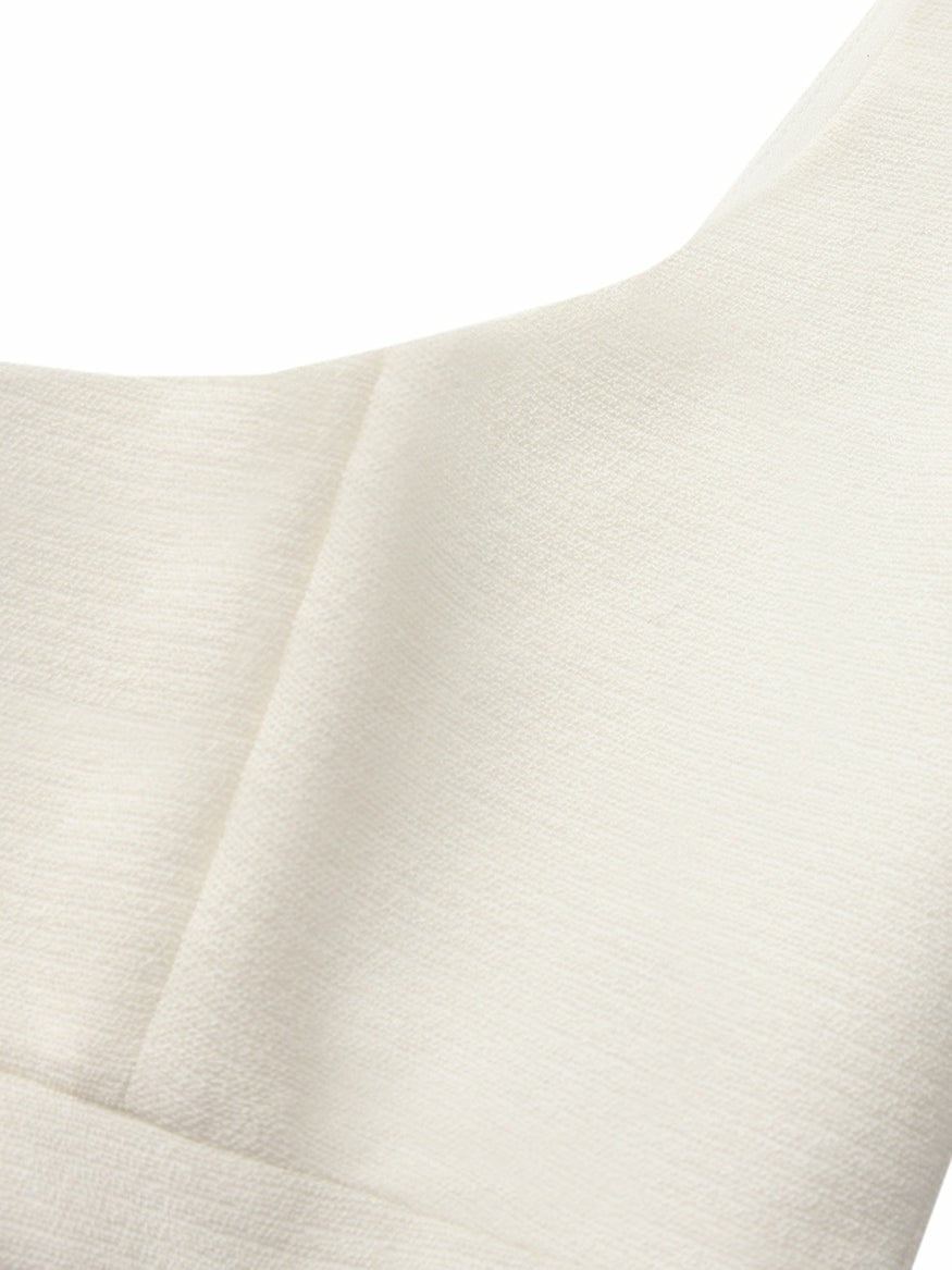 Natalia Tailored Cropped White Top: White Crop Top for Bridal Shower | Nana Jacqueline