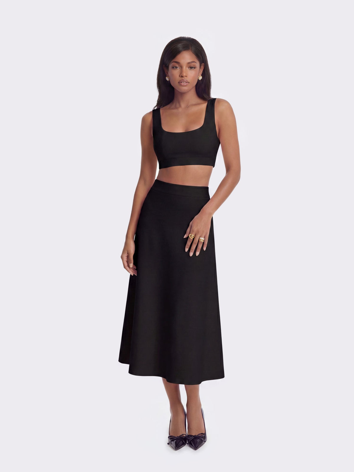 Natalia Tailored Cropped Black Top: Black Top for Cocktail Party | Nana Jacqueline