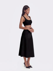 Natalia Tailored Cropped Black Top: Black Top for Cocktail Party | Nana Jacqueline