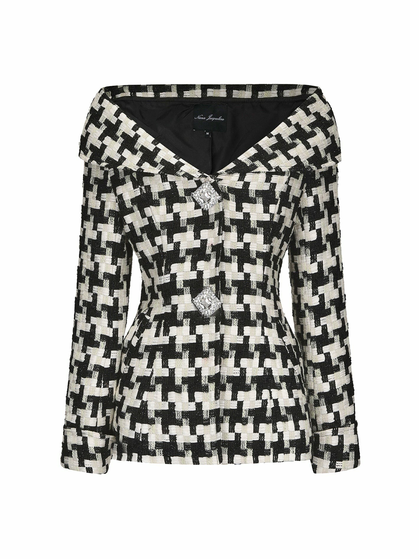 Marlee Plaid Top: Black White Top for Date Night | Nana Jacqueline