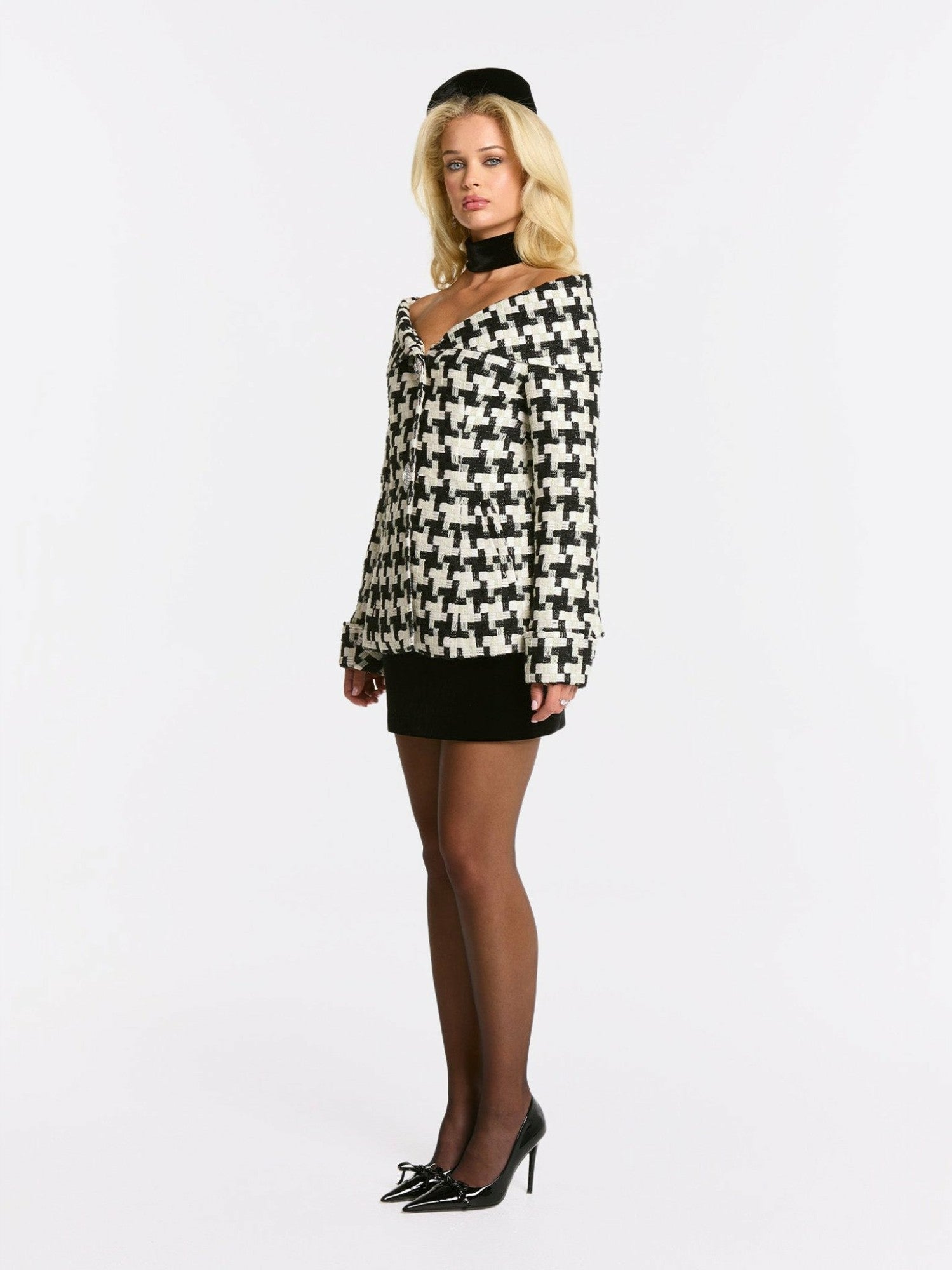 Marlee Plaid Top: Black White Top for Date Night | Nana Jacqueline