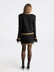 Sophia Tweed Skirt: Black Mini Skirt for Cocktail Party | Nana Jacqueline